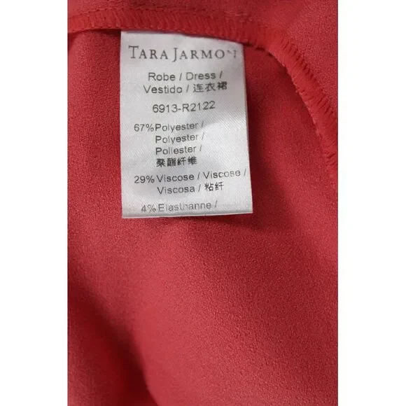 Tara Jarmon Women Red A-Line Fit Flare Midi Dress Sleeveless Size 4 - Picture 5 of 7